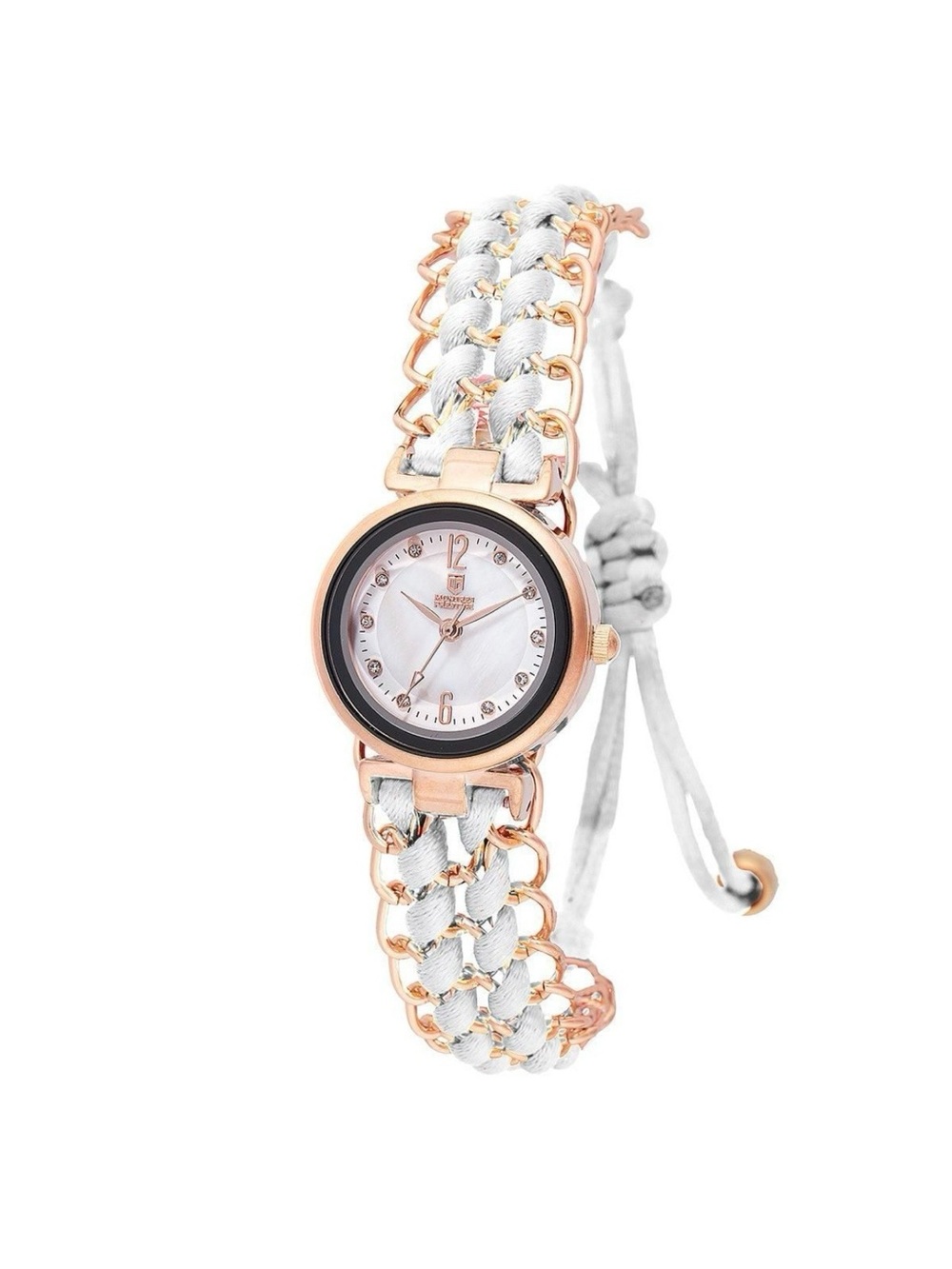 X Montres Prestige Rose Gold with White Bracelet Watch